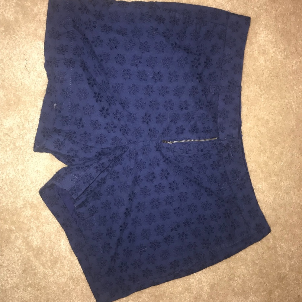 Navy blue flower design shorts